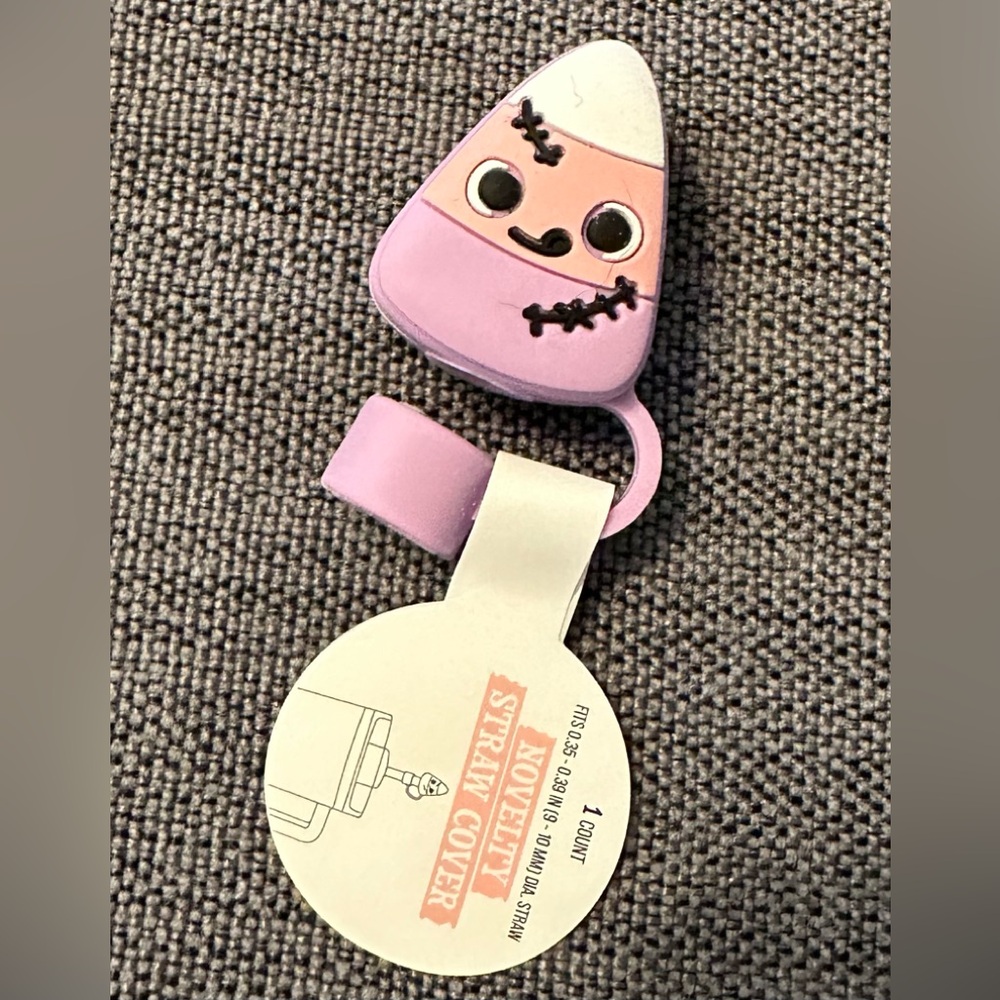 NEW Target Bullseye  Candy Corn Silicone Straw Cover‎ Topper 2024 Halloween